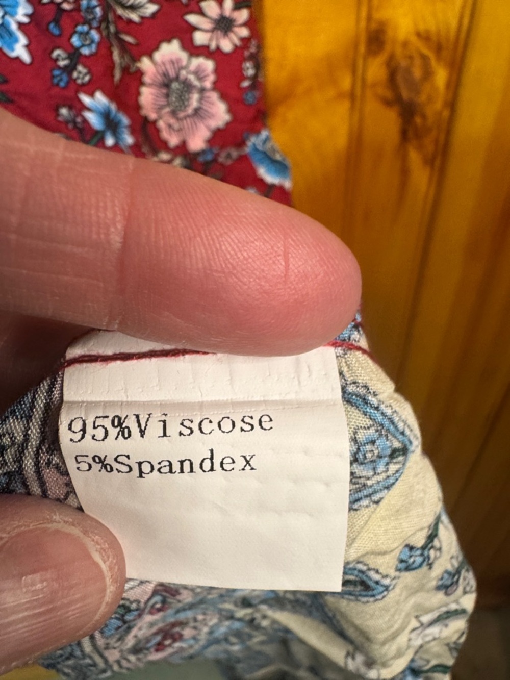 Kohl's Red Floral Halter Maxi Dress with Blue & Cream Border - Picture 5 of 11